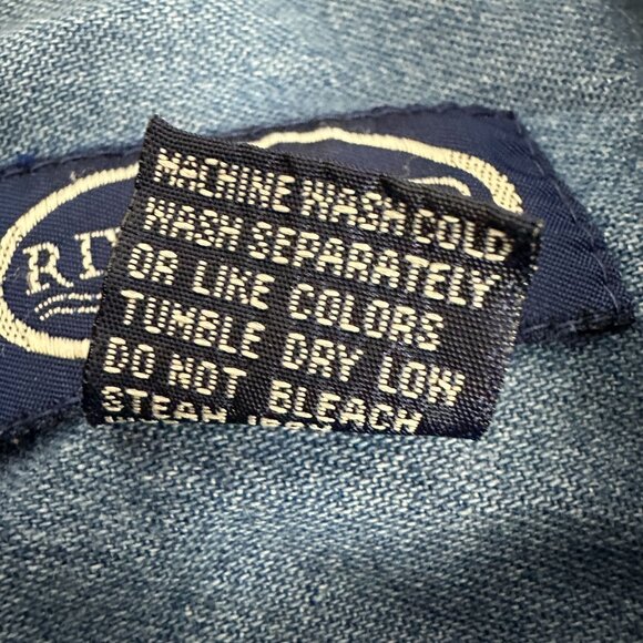 Rivers End Trading Co Womens Denim Button-Up Shirt Women Of Faith Logo Size M - Picture 5 of 6